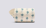 Womens Flower Sock | Cream Cotton Blend | Grenson - Rolled View
