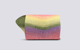 Womens Rainbow Short Sock | Pink and Purple Cotton | Grenson - Rolled View