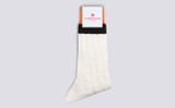 Womens Top Stripe Sock | Orange Cotton | Grenson - Main View