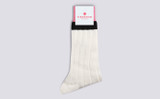 Womens Top Stripe Sock | Pink Cotton | Grenson - Main View