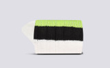 Womens Top Stripe Sock | Green Cotton | Grenson - Rolled View
