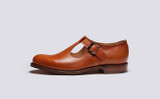 Marylebone | Mens T Bar Sandals in Tan | Grenson - Side View