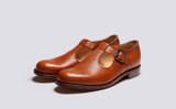 Marylebone | Mens T Bar Sandals in Tan | Grenson  - Main View
