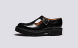 Marylebone | Womens Mary Jane Sandals in Black | Grenson - Side View