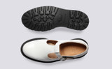 Marylebone | Womens Mary Jane Sandals in White | Grenson - Top and Sole View