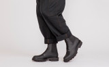 Buckley | Mens Boots in Black Rubberised Leather | Grenson - Lifestyle View