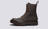 Buckley | Mens Boots in Brown Rubberised Leather | Grenson - Side View
