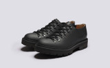 Brodie | Mens Shoes in Black Rubberised Leather | Grenson - Main View