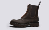 Buckley | Womens Boots in Brown Rubberised Leather | Grenson - Side View