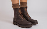Buckley | Womens Boots in Brown Rubberised Leather | Grenson - Lifestyle View
