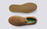 Sneaker 1 | Womens Vegan Sneakers in Tan Corduroy | Grenson - Top and Sole View