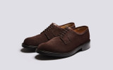 Camden | Mens Wholecut Derby in Dark Brown Suede | Grenson - Main View