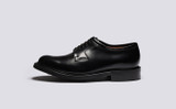 Camden | Mens Wholecut Derby in Black Leather | Grenson - Side View