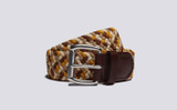 Woven Elastic Belt | Unisex Belt in Sand | Grenson - Main View