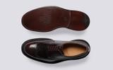 Aldwych | Shoes for Men in Burgundy with Triple Welt | Grenson - Top and Sole View