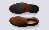 Aldwych | Shoes for Men in Brown Suede with Triple Welt | Grenson - Top and Sole View