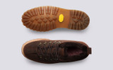 Bobby | Mens Hiker Boots in Brown with Shearling | Grenson - Top and Sole View