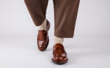 Epsom | Mens Loafers in Mid Brown Leather | Grenson - Lifestyle View