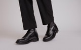Jude | Mens Derby Boots in Black Leather | Grenson - Lifestyle View 2