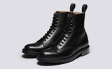 Jude | Mens Derby Boots in Black Leather | Grenson - Main View