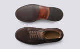 Jude | Mens Derby Boots in Brown Suede | Grenson - Top and Sole View