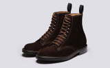 Jude | Mens Derby Boots in Brown Suede | Grenson - Main View