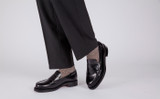 Epsom | Mens Black Loafers in Bookbinder Leather | Grenson - Lifestyle View