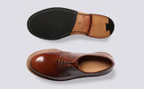 Camden | Womens Derby Shoes in Mid Brown Leather | Grenson - Top and Sole View