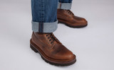 Vincent | Mens Derby Boots in Dark Brown Grain | Grenson - Lifestyle View