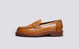 Raleigh | Mens Loafers in Tan Leather | Grenson - Side View
