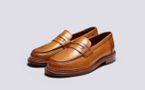 Raleigh | Mens Loafers in Tan Leather | Grenson - Main View