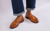Raleigh | Mens Loafers in Tan Leather | Grenson - Lifestyle View
