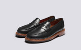 Raleigh | Mens Loafers in Black Leather | Grenson - Main View