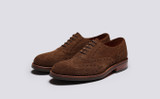 Anderson | Mens Brogues in Brown Toffee Suede | Grenson - Main View