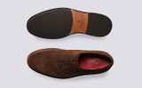 Anderson | Mens Brogues in Brown Toffee Suede | Grenson - Top and Sole View