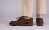 Anderson | Mens Brogues in Brown Toffee Suede | Grenson - Lifestyle View