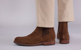 Ralph | Mens Chelsea Boots in Brown Toffee Suede | Grenson - Lifestyle View