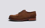Mac | Mens Derby Shoes in Brown Toffee Suede | Grenson - Side View