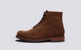 Donald | Mens Boots in Brown Toffee Suede | Grenson - Side View