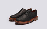 Archie | Mens Brogues in Black Nubuck | Grenson - Main View