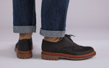 Archie | Mens Brogues in Black Nubuck | Grenson - Lifestyle View
