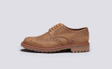 Archie | Mens Brogues in Brown Nubuck | Grenson - Side View