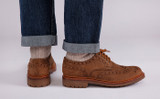 Archie | Mens Brogues in Brown Nubuck | Grenson - Lifestyle View
