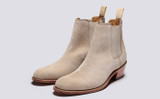 Marco | Mens Chelsea Boot in Beige Suede with Heel | Grenson - Main View