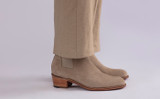 Marco | Mens Chelsea Boot in Beige Suede with Heel | Grenson - Lifestyle View 2
