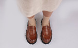 Hattie | Womens Loafers in Tan Leather | Grenson - Lifestyle View