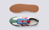 Sneaker 51 | Mens Trainers in White with Multi Suede | Grenson - Top and Sole View