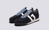 Sneaker 51 | Mens Trainers in Blue Multi Suede | Grenson - Main View