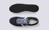 Sneaker 51 | Mens Trainers in Blue Multi Suede | Grenson - Top and Sole View