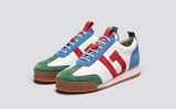 Sneaker 51 | Womens Trainers in White with Multi Suede | Grenson - Main View